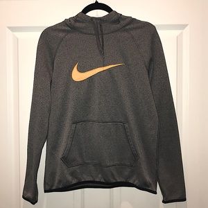 Nike Grey Orange Performance Sweatshirt Cowl Neck